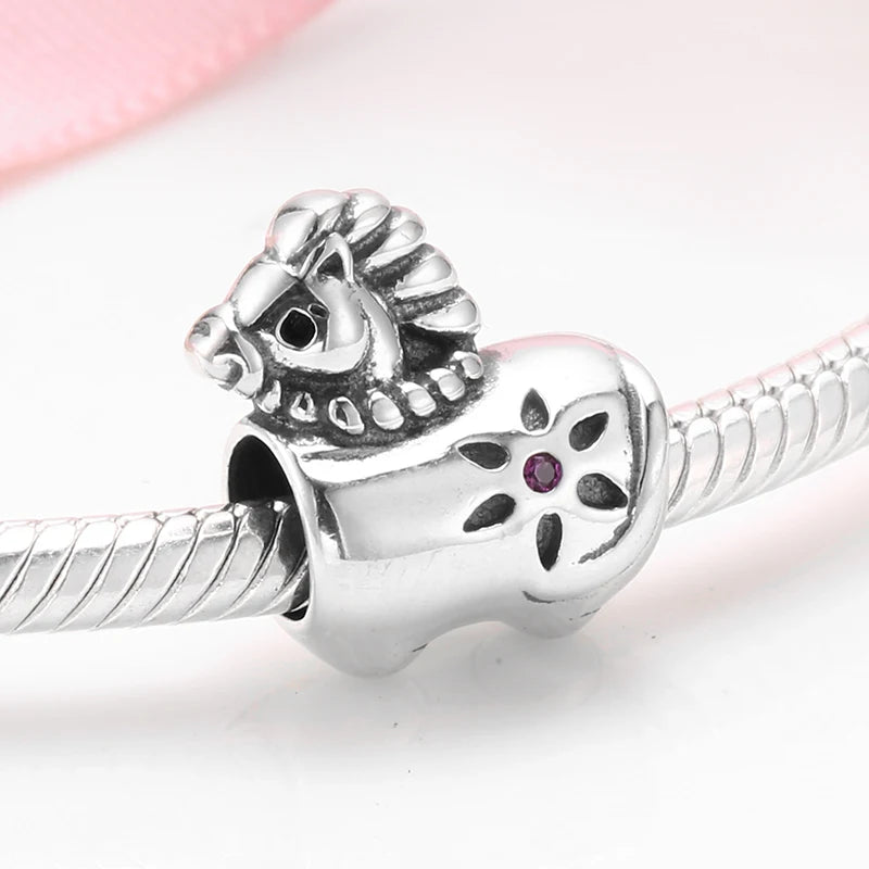 Give Birth To Life Pregnant Mother 925 Sterling Silver Charm | Pink CZ Beads Fit Original Bracelets