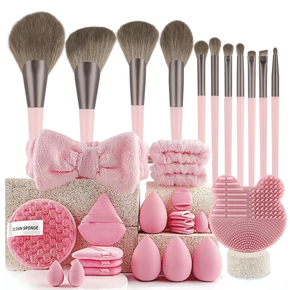 13 / 33pcs Professional Makeup Brush Set with Accessories – Soft Brushes for Combination Skin, Beginner Friendly