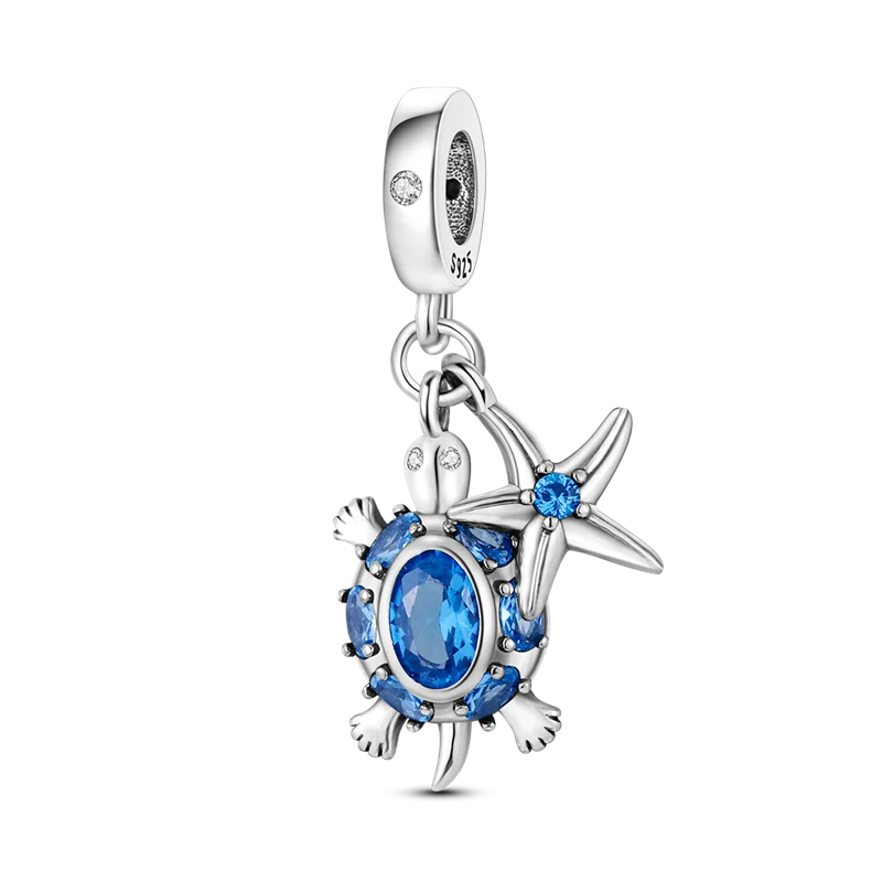 Blue Series 925 Sterling Silver Charms | Butterfly, Earth & Ocean Beads Pendants Fit Original Bracelet DIY Jewelry