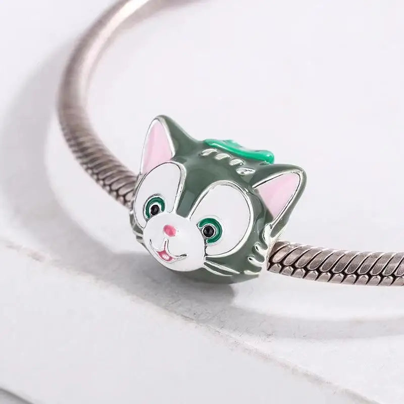 MINISO Disney 925 Sterling Silver Cheshire Cat & Remy Mouse Charms | Fit Original Bracelet Necklace Women Jewelry Gift