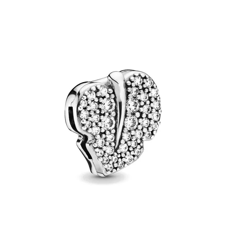 925 Sterling Silver Butterfly Daisy Moon Flat Light Clip | Fit European Original Bracelet DIY Women’s Exquisite Jewelry