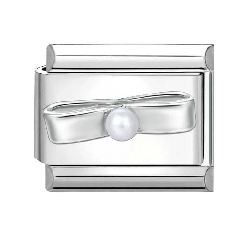 2025 Original Zircon Bow Knot Star Cherry Italian Charm | Stainless Steel 9mm Links DIY Modular Bracelet Jewelry Wholesale