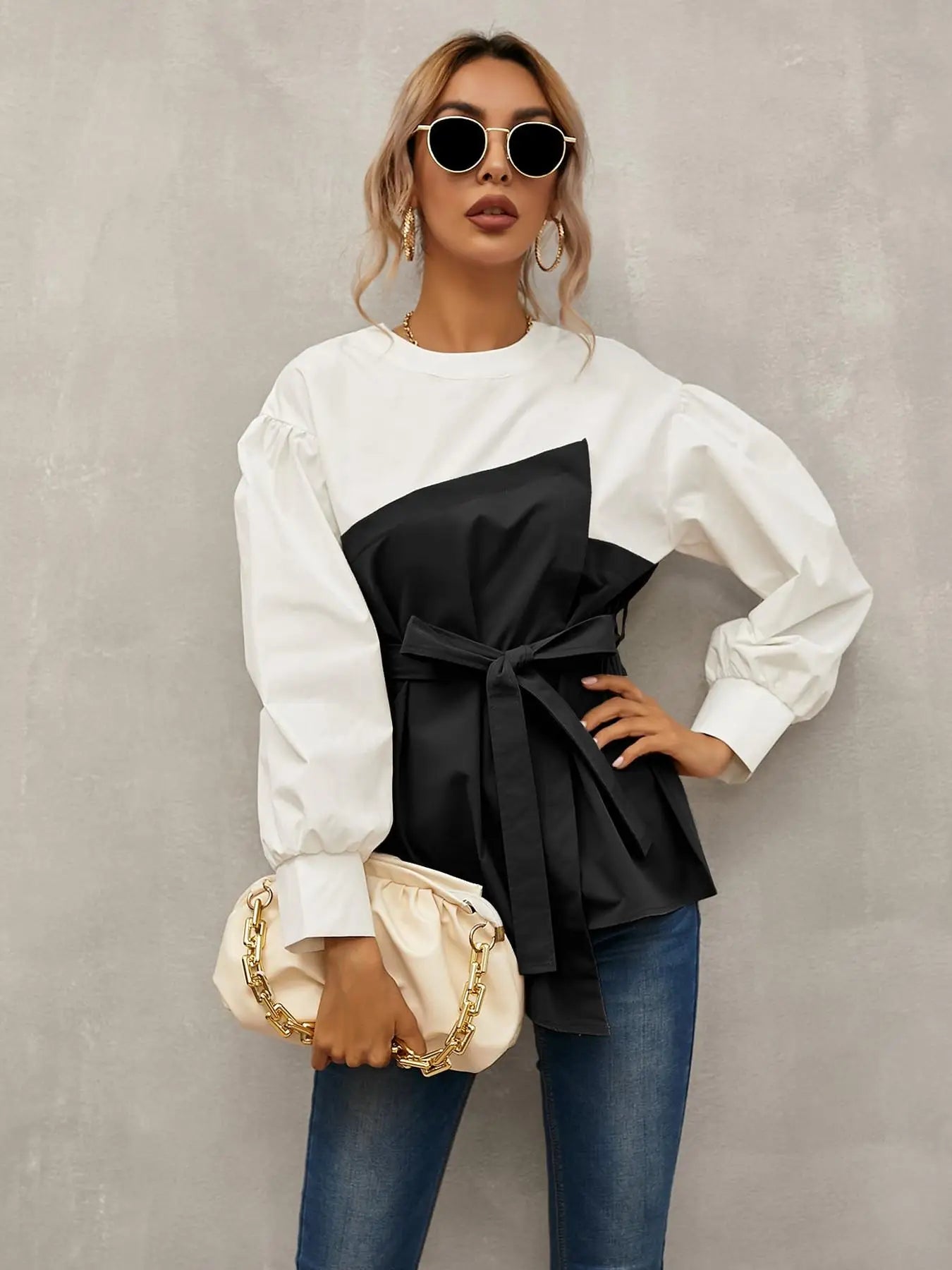 Women’s Casual Woven Shirt – Fall & Winter Fitted Top | Moderate Fabric Thickness for Daily Wear