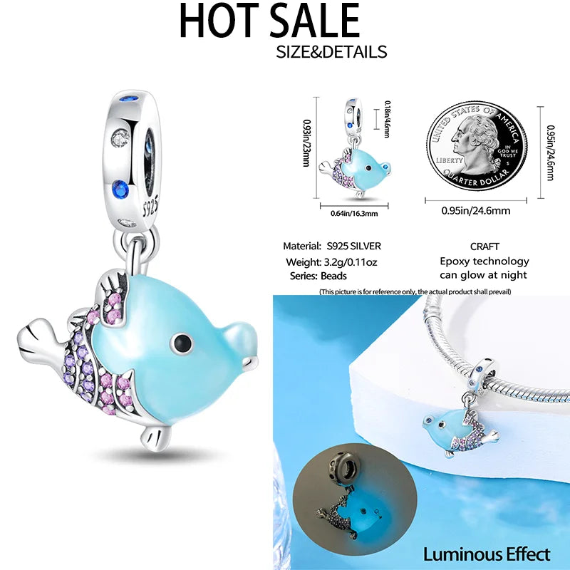 New Halloween Disney Cheshire Cat & Stitch Charm Beads – Fit Original Pandora Bracelet & Necklace, Women’s Holiday Jewelry Gift