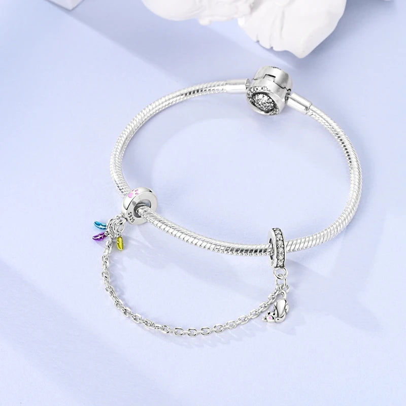 925 Sterling Silver Colorful CZ Zircon Dangle Charm | 2025 New Fashion Bead | Fits Pandora Bracelet | DIY Jewelry Gift