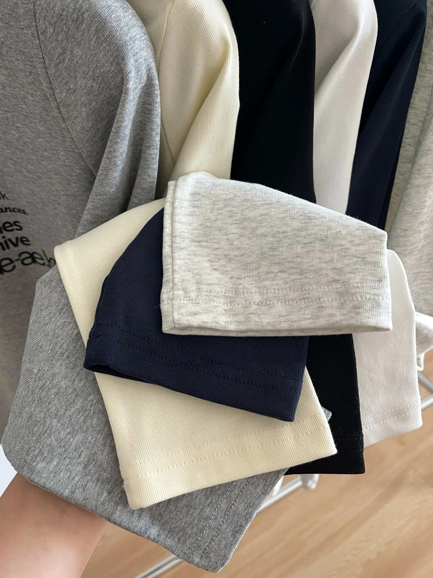 Women’s Slim Fit Round Neck Long Sleeve T-Shirt | Handmade Color Block Letter Print Base Layer Top