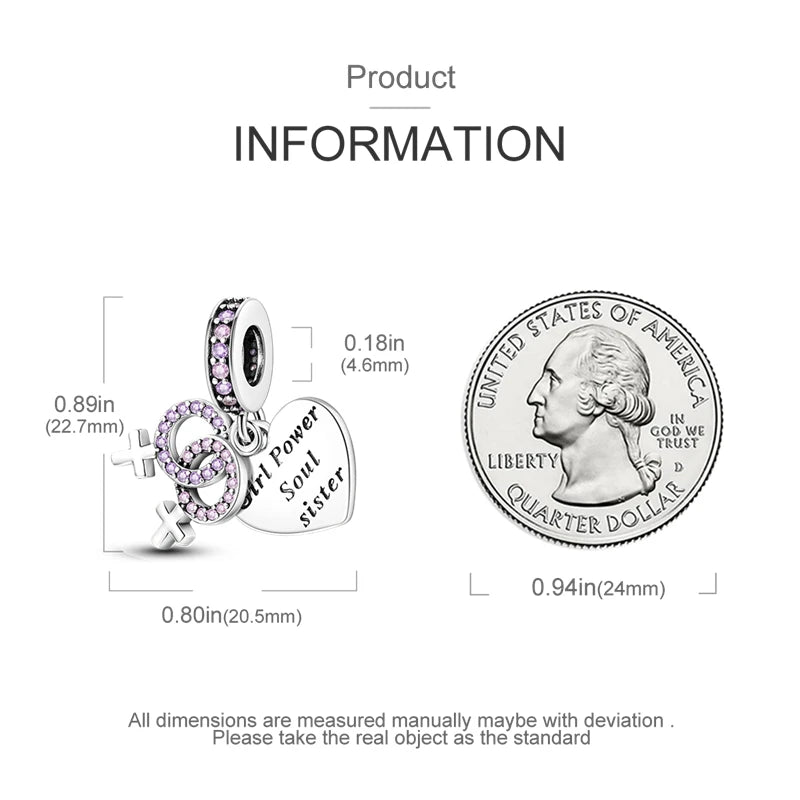 Original 925 Sterling Silver Girls Charms | Love Heart & Family Bead Pendant for Bracelets, Women’s Jewelry Gift