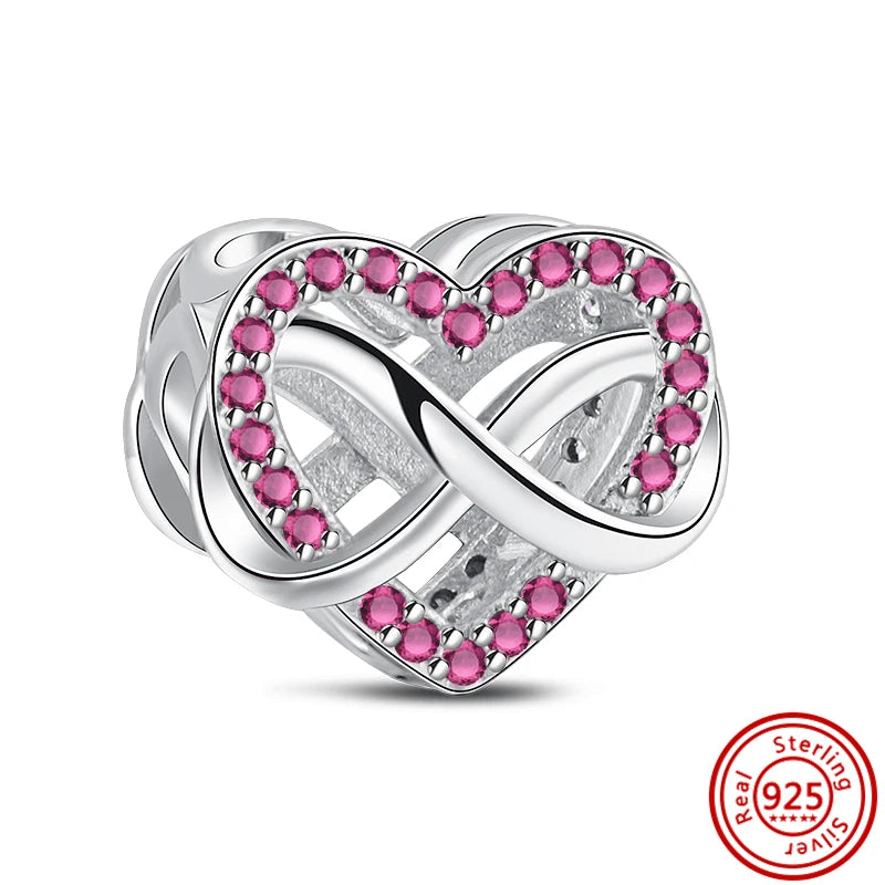 925 Sterling Silver Heart-Shaped Series Sweet Beads | Fit Original DIY Bracelet Women’s Jewelry Accessories Gift