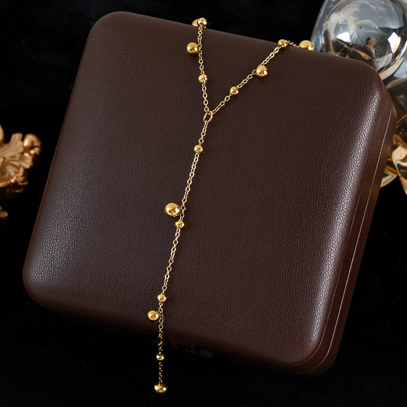 GANEMLY 316L Stainless Steel Water Drop Pendant Necklace – 18K Gold Plated Trendy Women’s Jewelry Gift