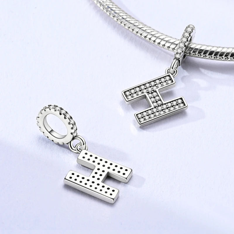 New 26 A–Z Letter Charms Beads 925 Sterling Silver | Alphabet Pendant Fit Original Bracelet Women Jewelry Gift