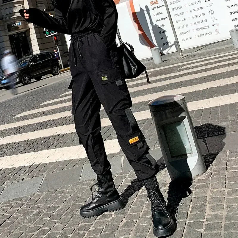 2024 Women’s Black Work Pants | Slimming Elastic Ankle-Length Sports Pants | Spring & Autumn Trendy Pants