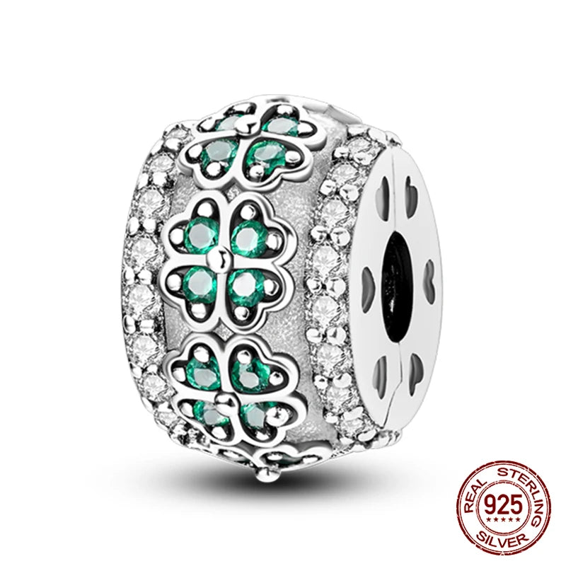 925 Sterling Silver Luminous Butterfly Star Moon Charm Bead | Round Clasp Bead for 3mm DIY Bracelet Jewelry Gift