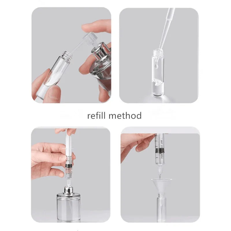 5ML/10ML Top Refillable Perfume Atomizer – Empty Glass Spray Bottles with Aluminum Sprayer