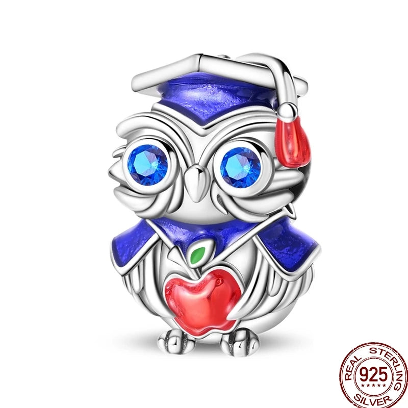 100% 925 Sterling Silver Heart Family Charms with Pumpkin & Pave Zircon Pendant – Fits Original Bracelet DIY Jewelry Gifts