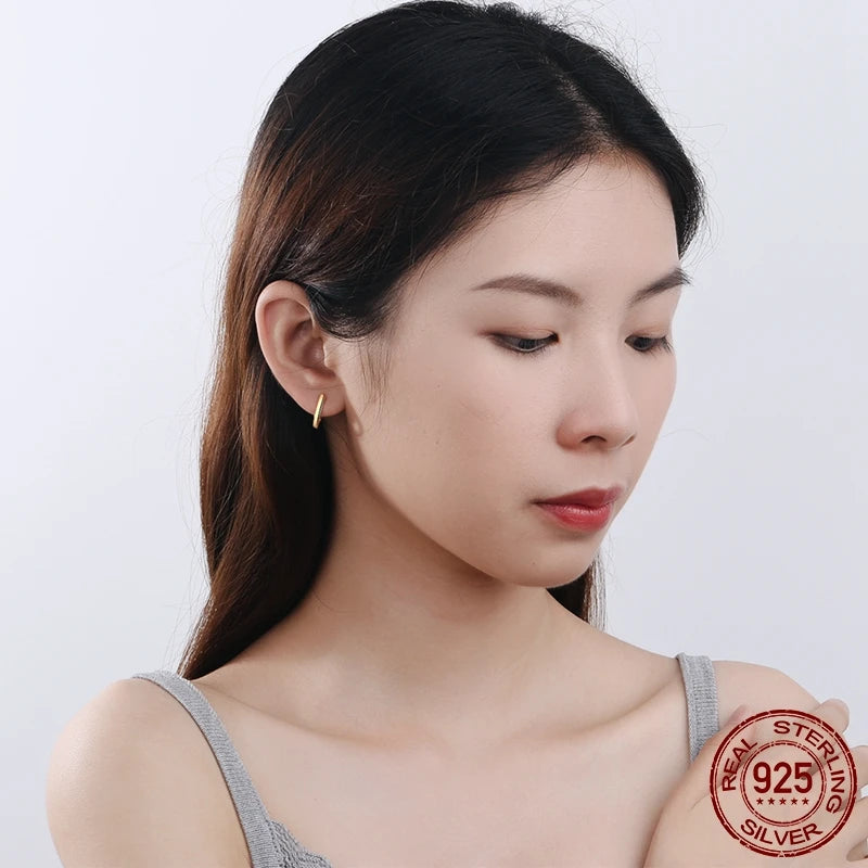 925 Sterling Silver Clear CZ Heart Geometric Hoop Earrings – Women’s Wedding & Engagement Fine Jewelry Gift