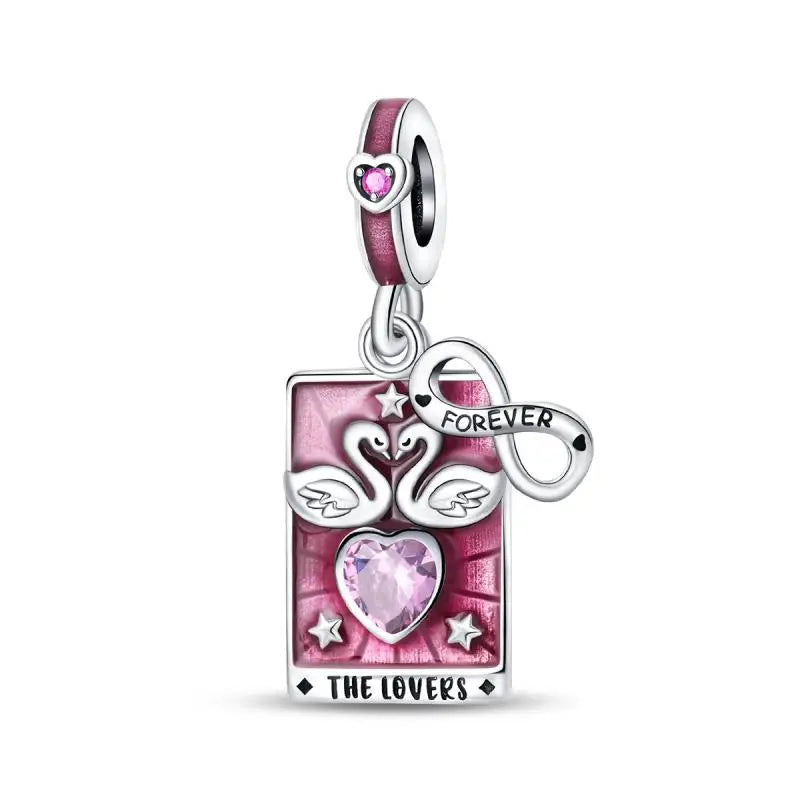 925 Sterling Silver Tarot Star Lover Charm | Fits Pandora Bracelet Women’s DIY Jewelry Gift