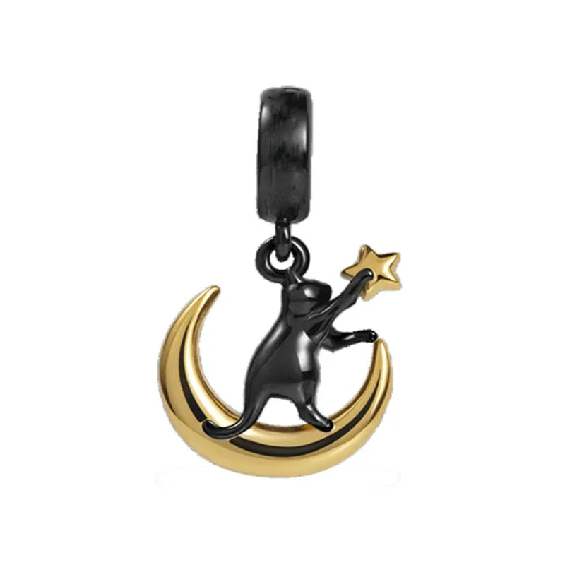 925 Sterling Silver Airplane, Leaf & Angel Charms | Painted Bead Pendants Fit Original European Bracelet DIY Jewelry