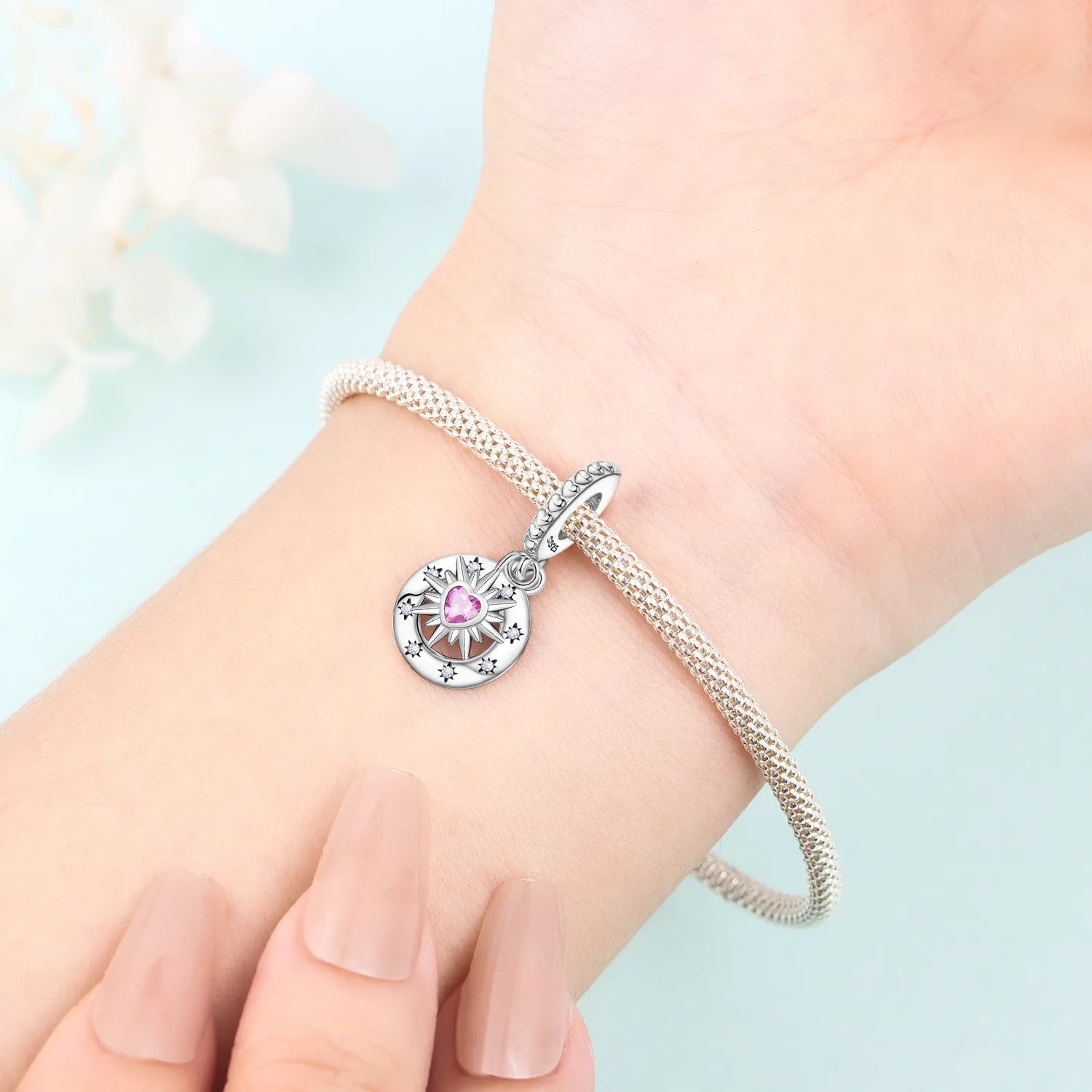 925 Sterling Silver Lovers Charms | Star Moon Sun & Magic Tarot Card Pendant for Bracelet Necklace DIY Jewelry Gift