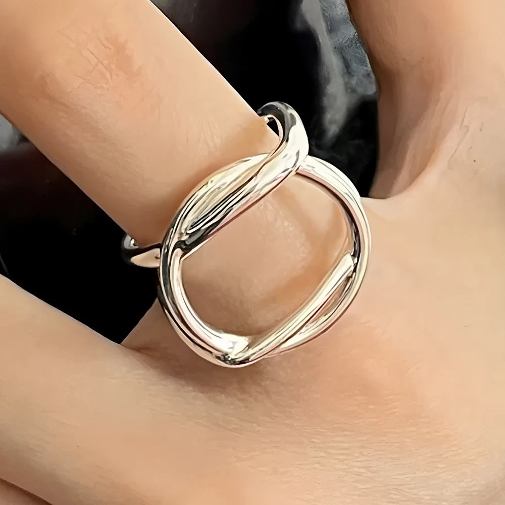 VENTFILLE 925 Sterling Silver Flower Lace Ring – Adjustable CZ Korean Fashion Jewelry