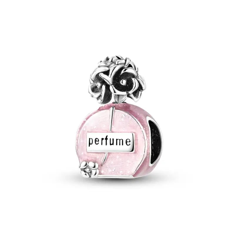 925 Silver Plated Magic Mirror Princess Angel Pink Charm Beads | Fits Original Pan 925 Bracelet | Exquisite DIY Jewelry