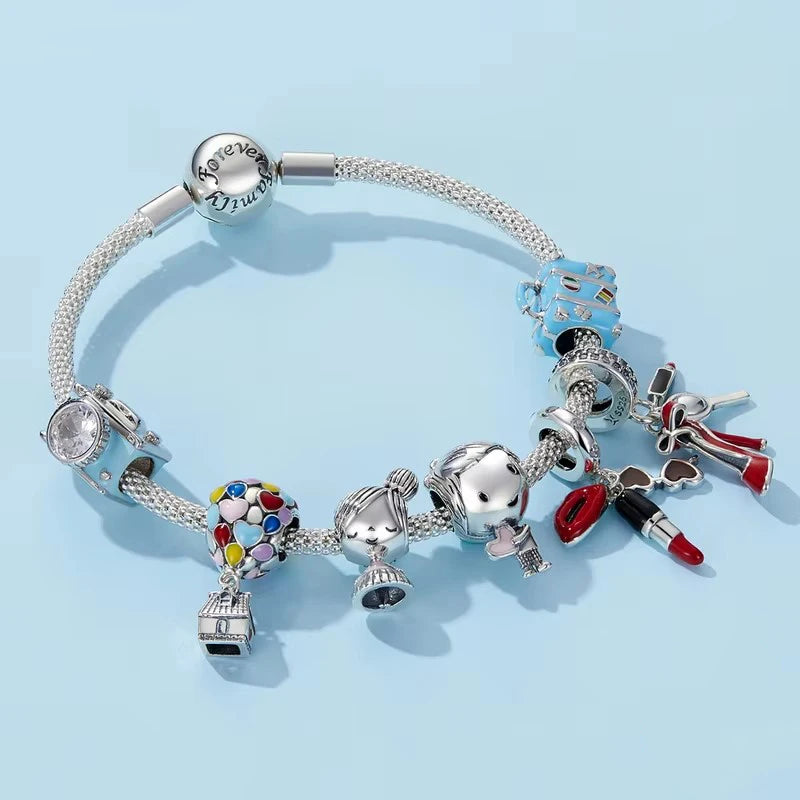 WOSTU 925 Sterling Silver Mixed Charms | Pet, Camera, Bee, Coffee & Ladybug Beads – Fit Original Pandora DIY Bracelet Jewelry