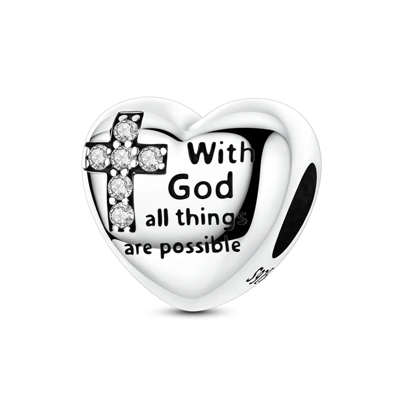 Original 925 Sterling Silver Clip Charm Bead | Round Heart Love Family Charms Fit Bracelet Women DIY Jewelry Gift