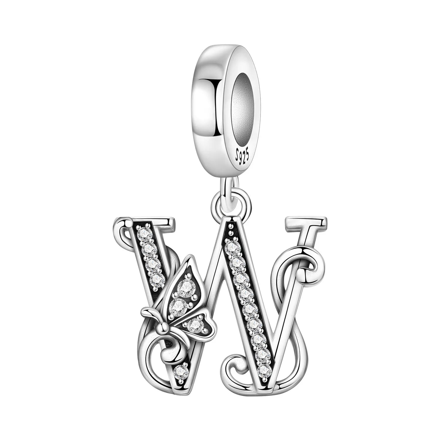 Original S925 Sterling Silver Butterfly & A-Z Letter Beads – DIY Bracelet & Necklace Jewelry
