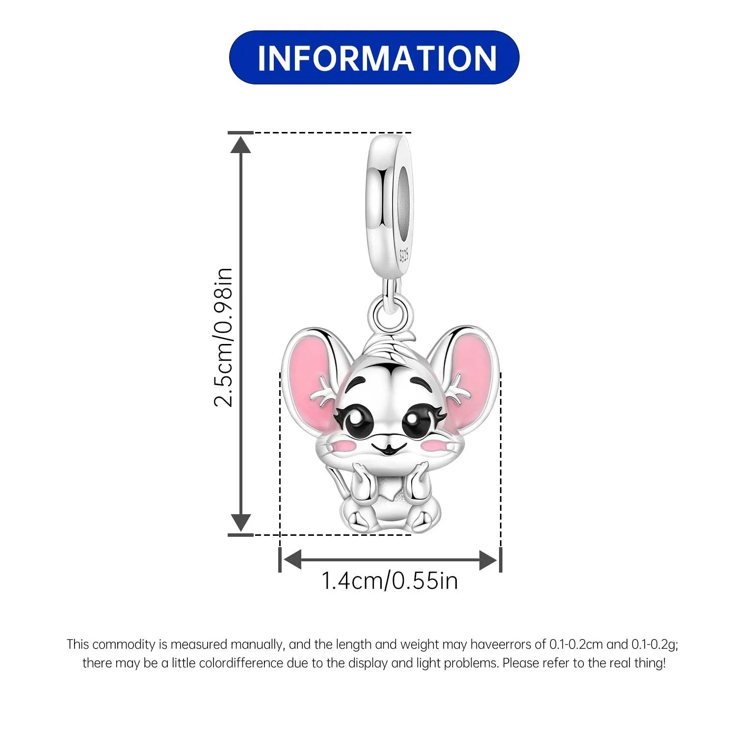 925 Sterling Silver Cute Raccoon Charm Bead | Animal Bracelet Decoration DIY Jewelry Birthday Gift