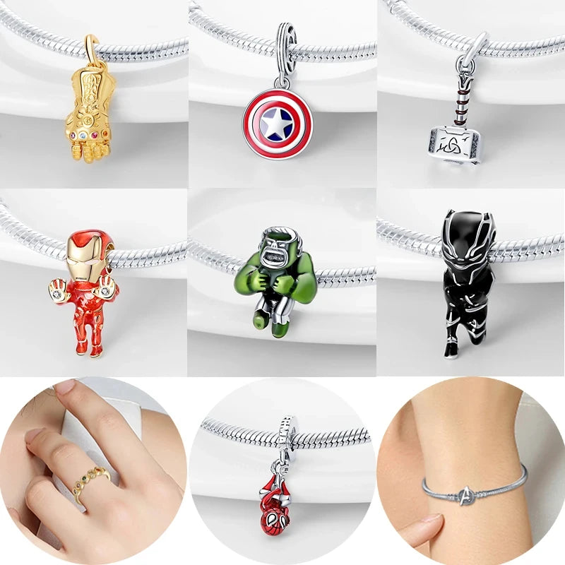 Miniso Disney 925 Sterling Silver Christmas Eve Series Charms | Poker Jack Skull Beads Fit Original Bracelet Women Jewelry Gift