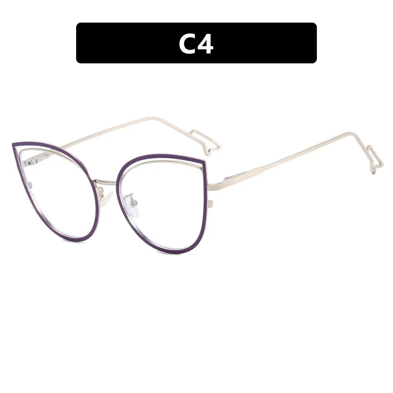 TANOXI Anti Blue Ray Reading Glasses for Women – Ins Metal Business Sunglasses for Men | Cat Eye Goggle UV400 Oculos Sol