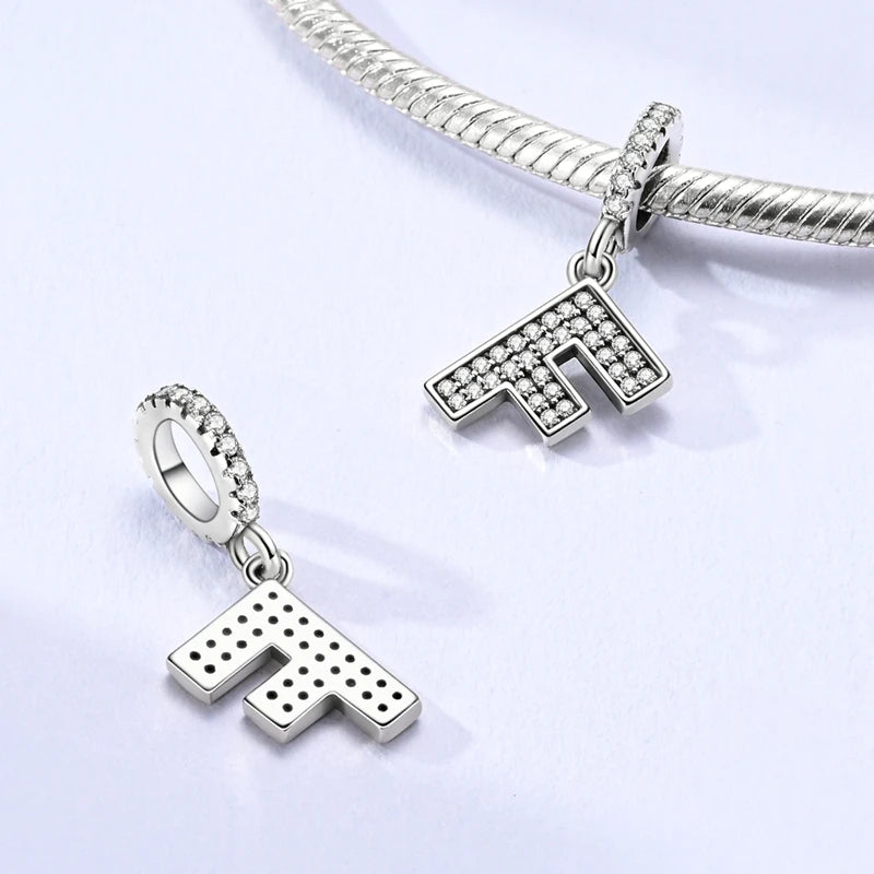 New 26 A–Z Letter Charms Beads 925 Sterling Silver | Alphabet Pendant Fit Original Bracelet Women Jewelry Gift