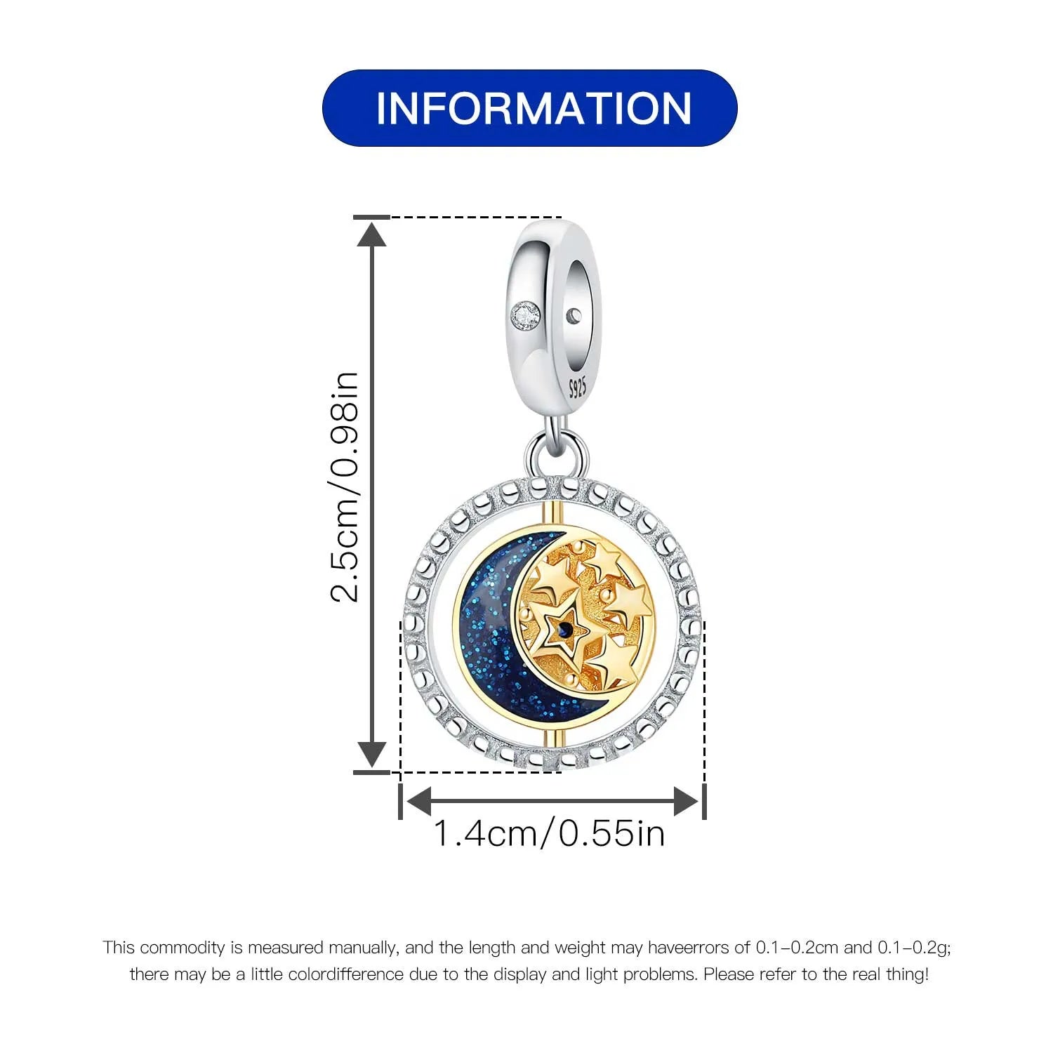 PANPOKI 925 Sterling Silver Switchable Book Pendant Charm | Original Bracelet Beads DIY Jewelry Gift for Women