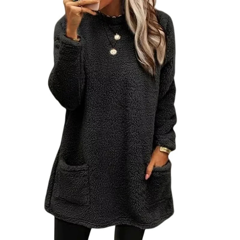 2024 Women’s Winter Warm Fleece Hoodie | Thick Streetwear Loose Casual Hooded Sweatshirt