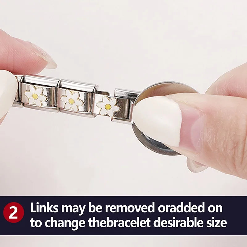 2025 Original Zircon Bow Knot Star Cherry Italian Charm | Stainless Steel 9mm Links DIY Modular Bracelet Jewelry Wholesale