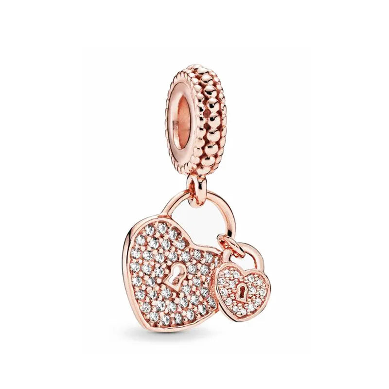 Hot Selling Rose Gold Firefly & Key Pendant Bead | 925 Sterling Silver Charm for Original European Bracelet