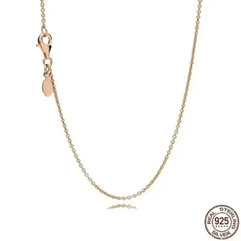 New 925 Sterling Silver Sparkling Heart-Shaped Square Pendant Necklace for Women