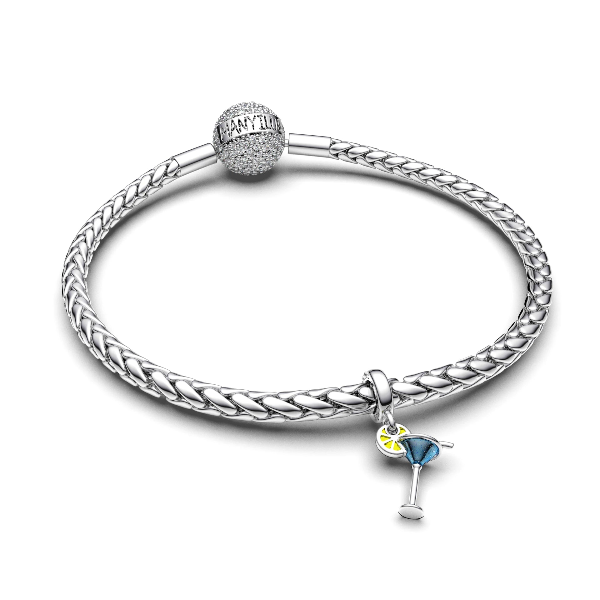 Manyilus 2025 New Drink Charm Keychain | 925 Sterling Silver Bead for Bags & Original Bracelet DIY Jewelry for Women