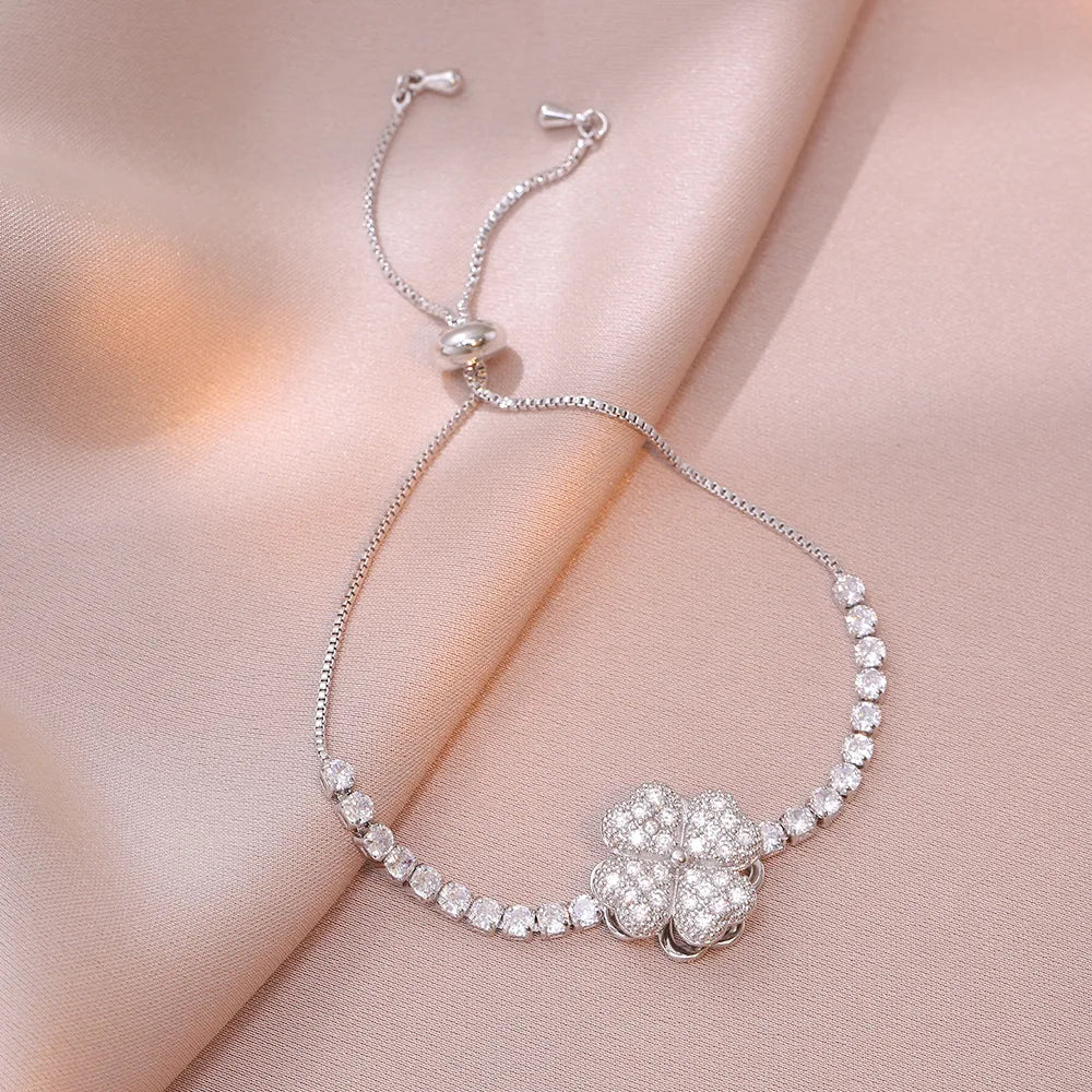 Multicolor Heart Charm Bracelet 💖 Titanium Steel Rhinestone Jewelry