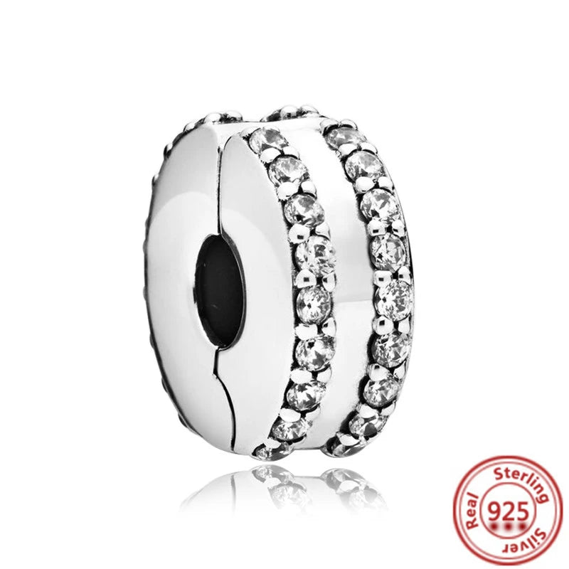 925 Silver Round Chain with Beads, Snowflakes & Hearts for Original Charm Bracelets – DIY Jewelry Accessory