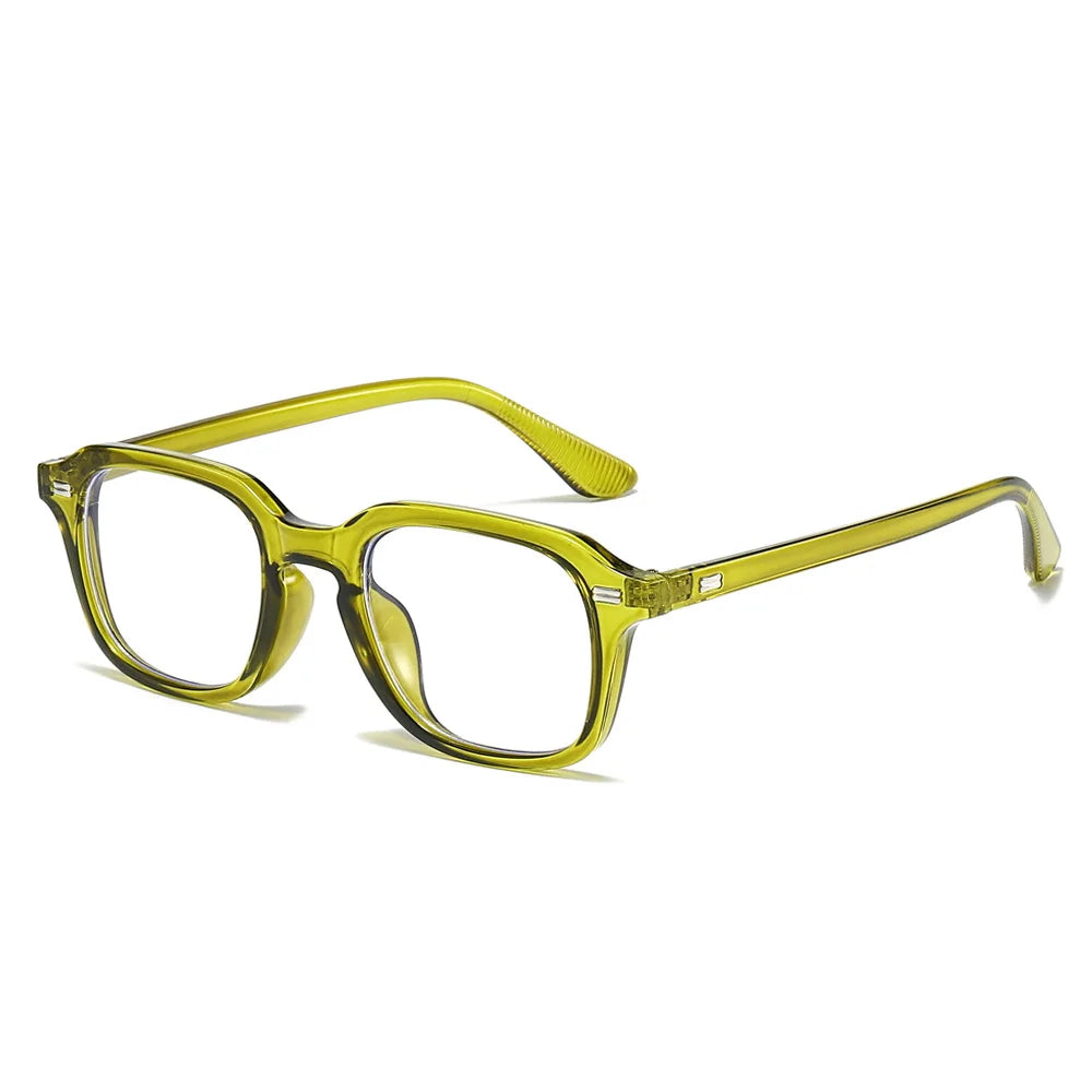 New Square Blue Light Blocking Glasses – Unisex Transparent Frame Eyewear with Rivets | Anti Blue Light Computer Glasses for Men & Women