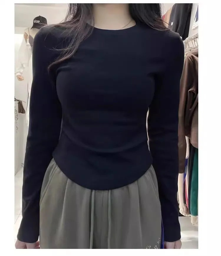 Women's Double-Sided Camere Slim Fit Long Sleeve Base Layer Top ❄️ Inner Wear T-Shirt 👚 Winter Tight Fit