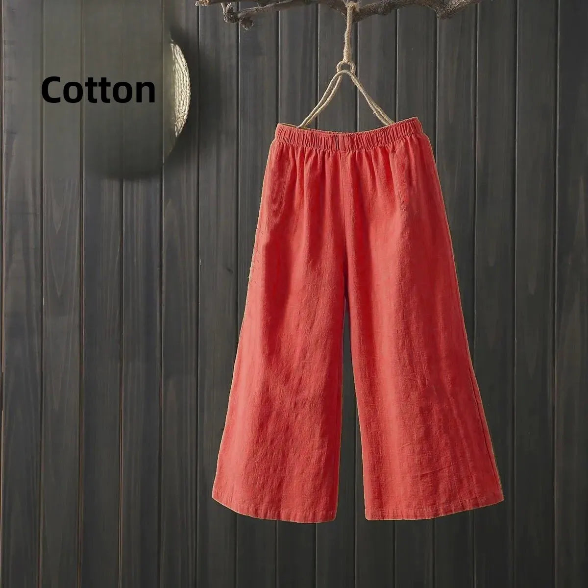 High Waist Cotton Linen Wide Leg Pants | Summer Thin Straight-Cut Trousers for Women Korean Style