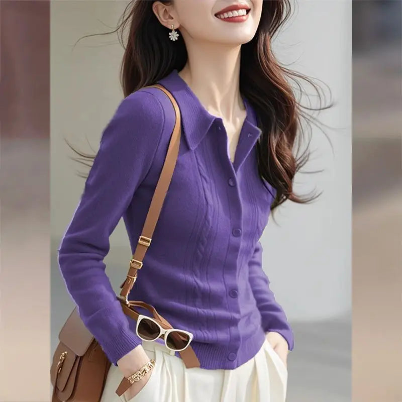 Women’s Thin Knit Cardigan Sweater | Autumn Casual Outerwear & Streetwear Jacket