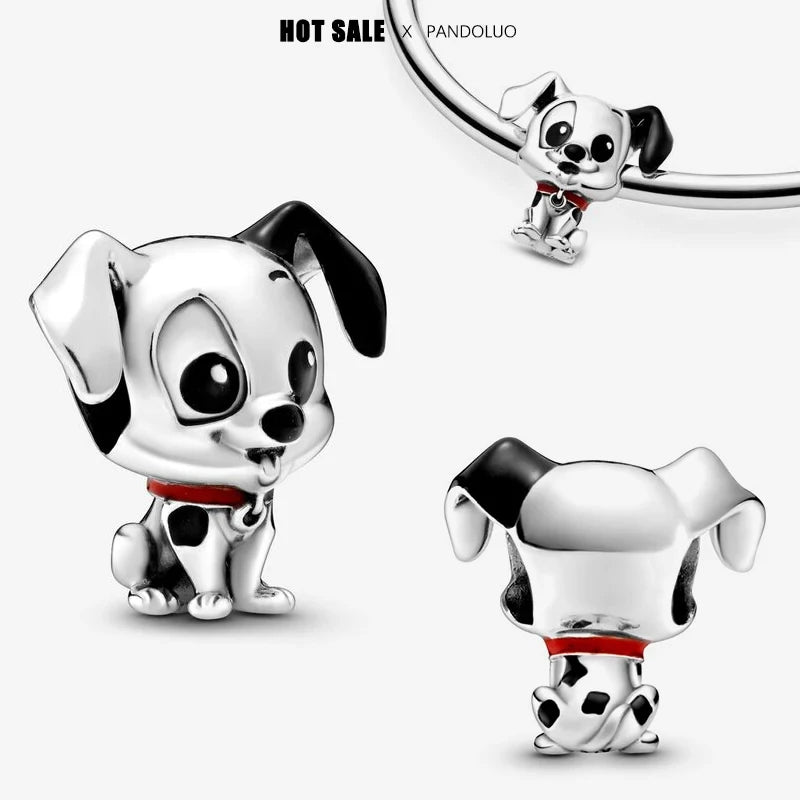 Hot Sale New Disney Cartoon Animal 925 Sterling Silver Lilo & Stitch Charm Bead Bracelet