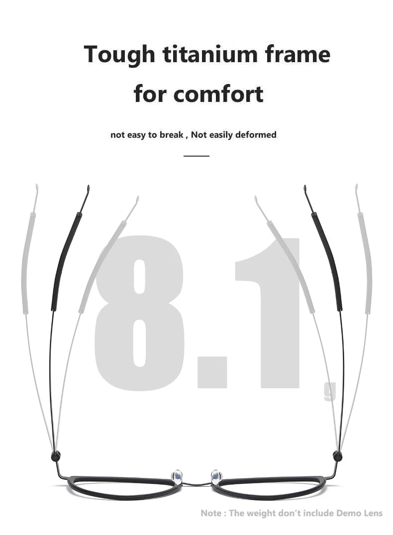 Ultralight Acetate Titanium Glasses 👓 Screwless Round Frame Eyewear