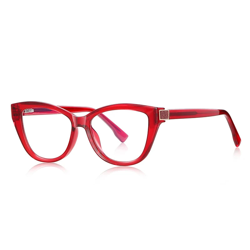 Fashion Women Myopia Glasses – Big Frame TR90 Anti-Blue Light Luxury Cat Eye | Custom Prescription Eyewear 0 to -6.0