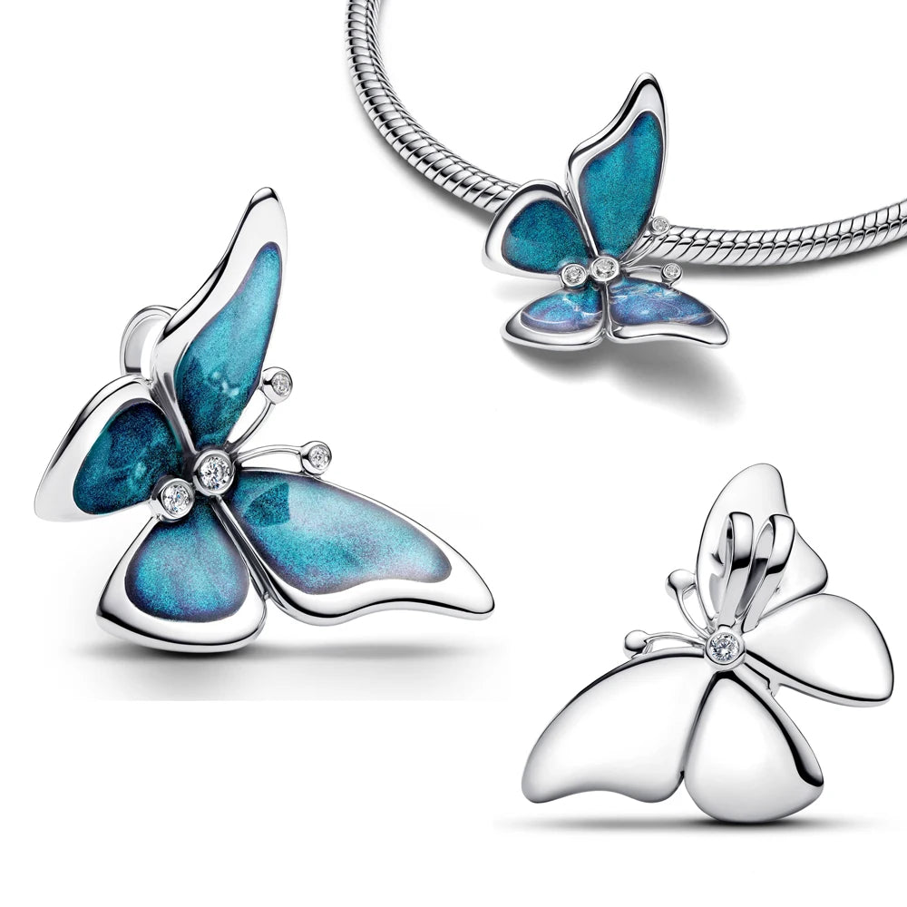 2025 New Butterfly, Dragonfly & Hummingbird Pendant Charm | 925 Silver Bracelet Jewelry for Women Gift