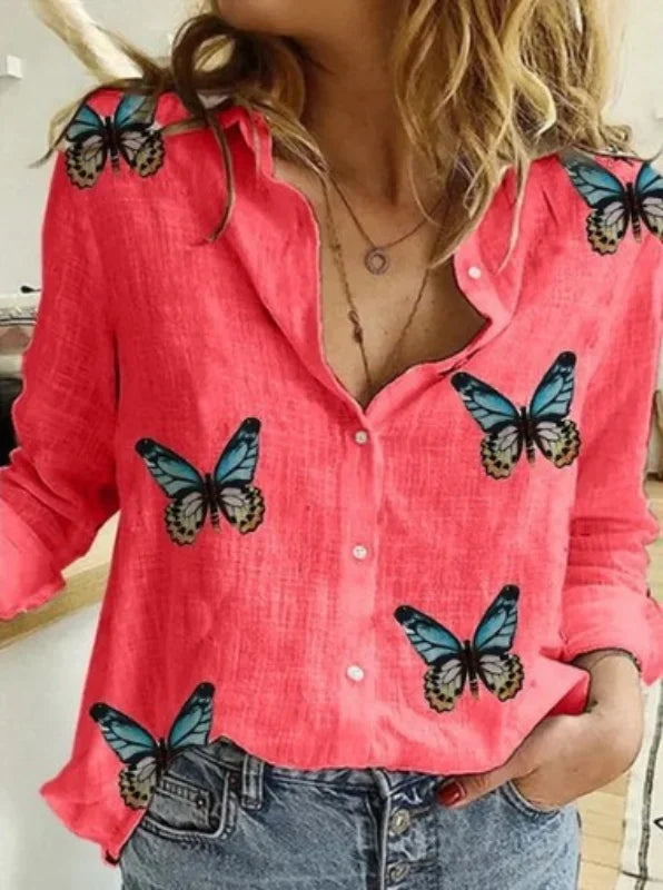 Vintage Cotton Linen Blouse – Long Sleeve Casual Shirt for Women Spring Autumn Top 🌿✨