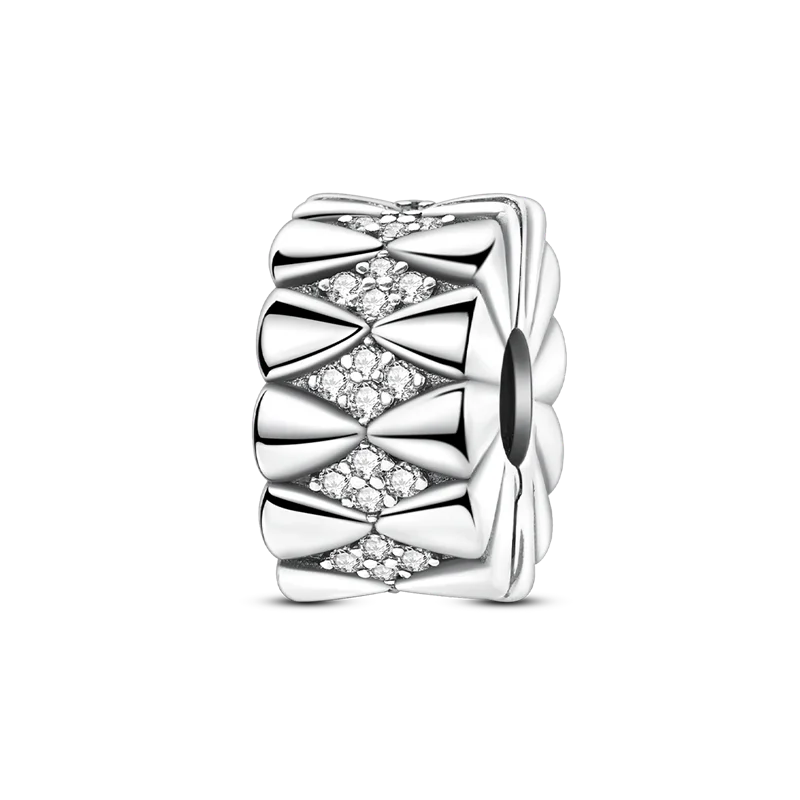 925 Sterling Silver Star, Moon & Heart Safety Chain | CZ Beads Angel Wing Charm for Original Bracelet DIY Jewelry