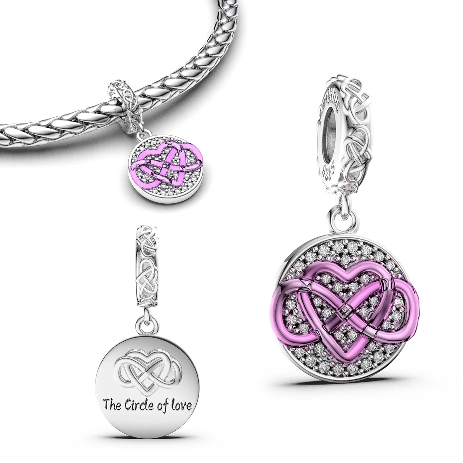 Italian 925 Silver Charm Bracelet | Pendant Charms for Mom Gifts & DIY Jewelry Beads